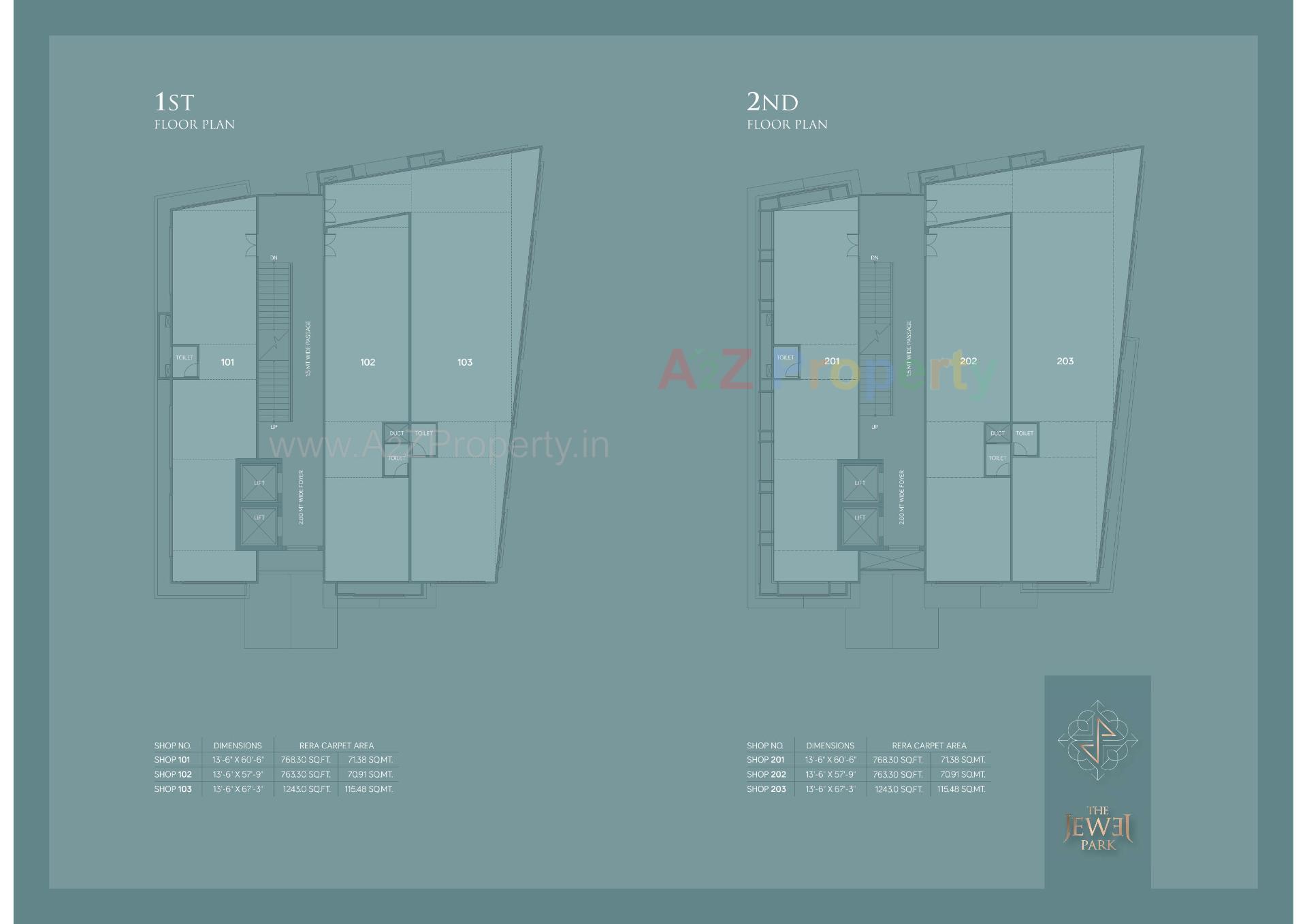Layout of real estate project The Jewel Park located at Navrangpura, Ahmedabad, Gujarat