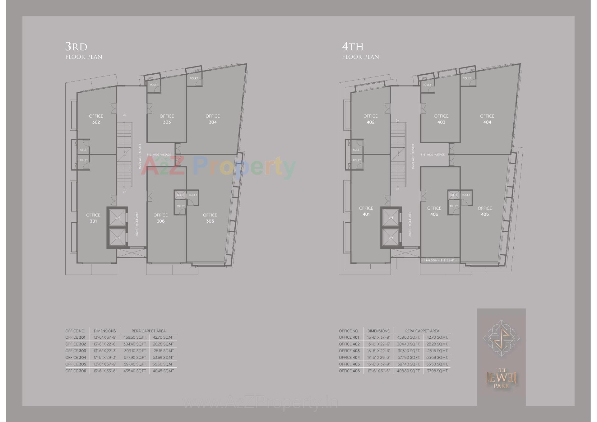 Layout of real estate project The Jewel Park located at Navrangpura, Ahmedabad, Gujarat