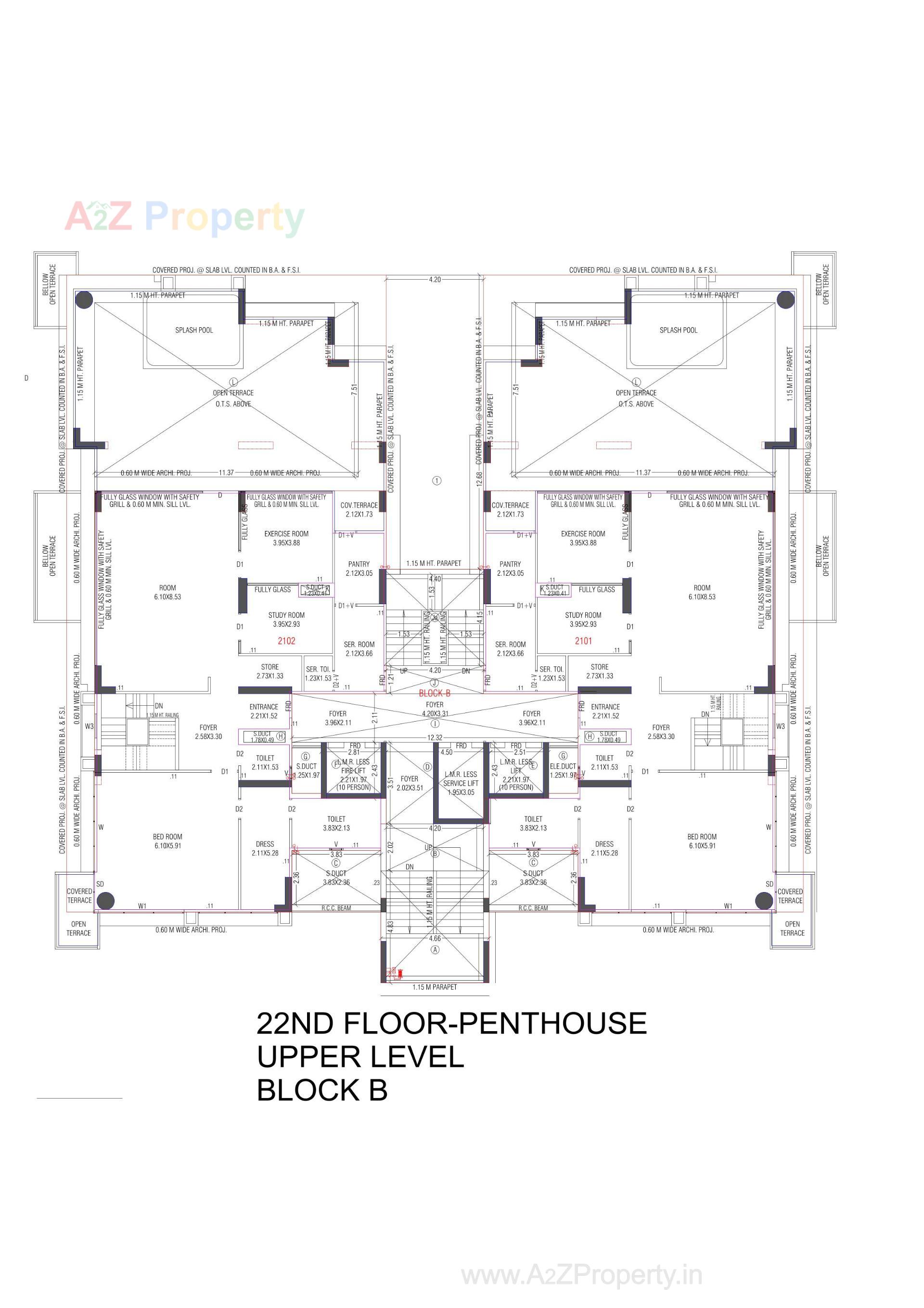 Layout of real estate project The Kimana Towers located at Ambali, Ahmedabad, Gujarat