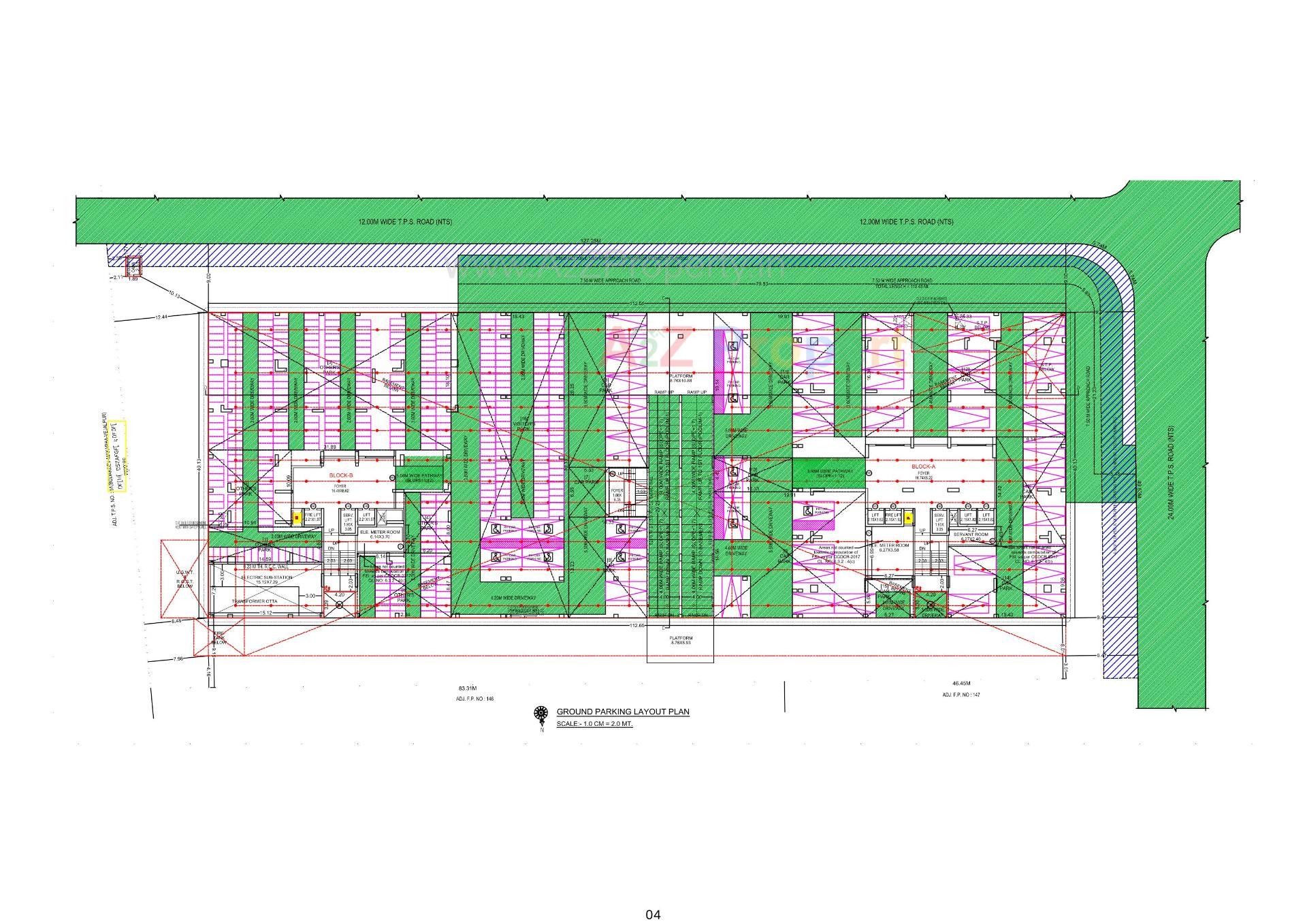 Layout of real estate project The Kimana Towers located at Ambali, Ahmedabad, Gujarat