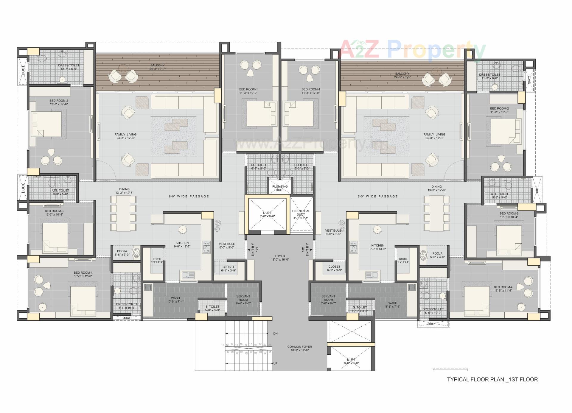 Layout of real estate project The Life located at Ellisbridge, Ahmedabad, Gujarat