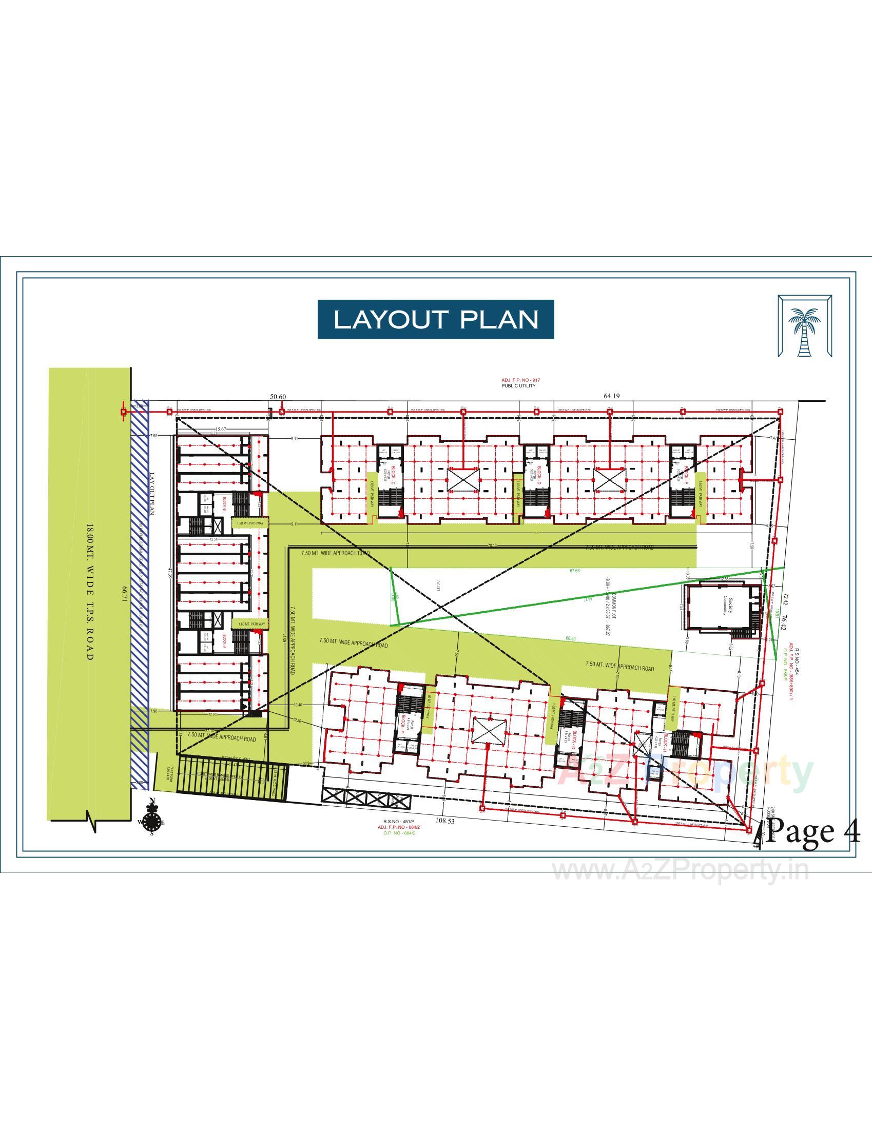 Layout of real estate project The Palm Paradise located at Wadaj, Ahmedabad, Gujarat