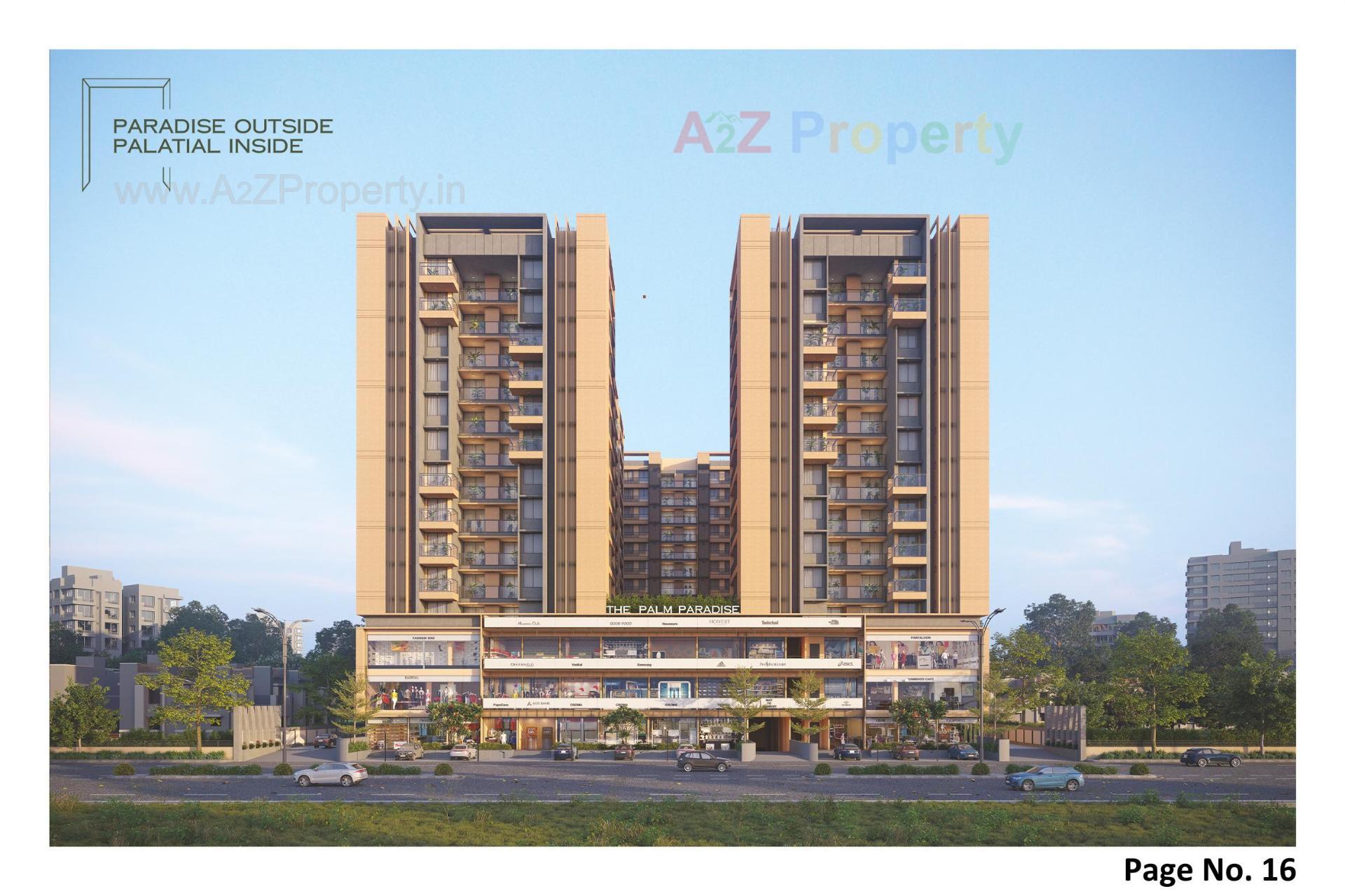 3D Elevation of real estate project The Palm Paradise located at Wadaj, Ahmedabad, Gujarat