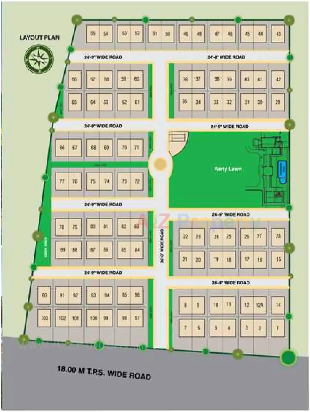 Layout of real estate project The Park located at Muthia, Ahmedabad, Gujarat