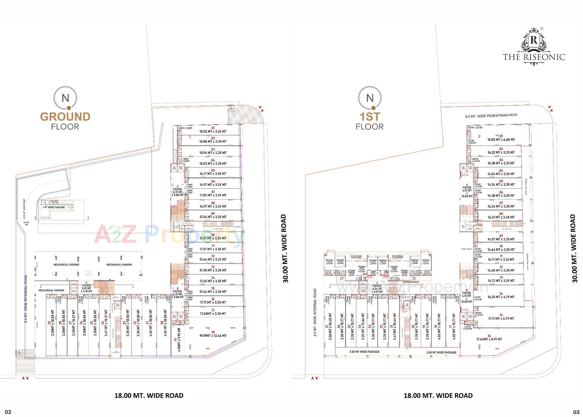 Layout of real estate project The Riseonic located at Gota, Ahmedabad, Gujarat
