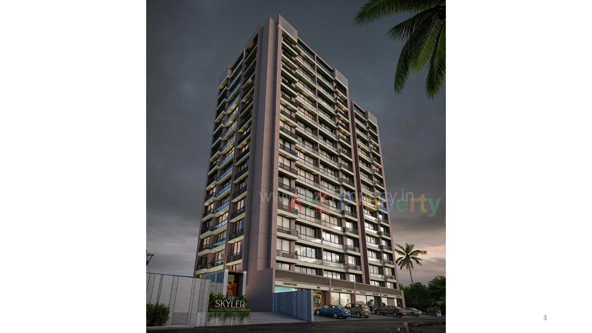 3D Elevation of real estate project The Skyler located at Bhadaj, Ahmedabad, Gujarat