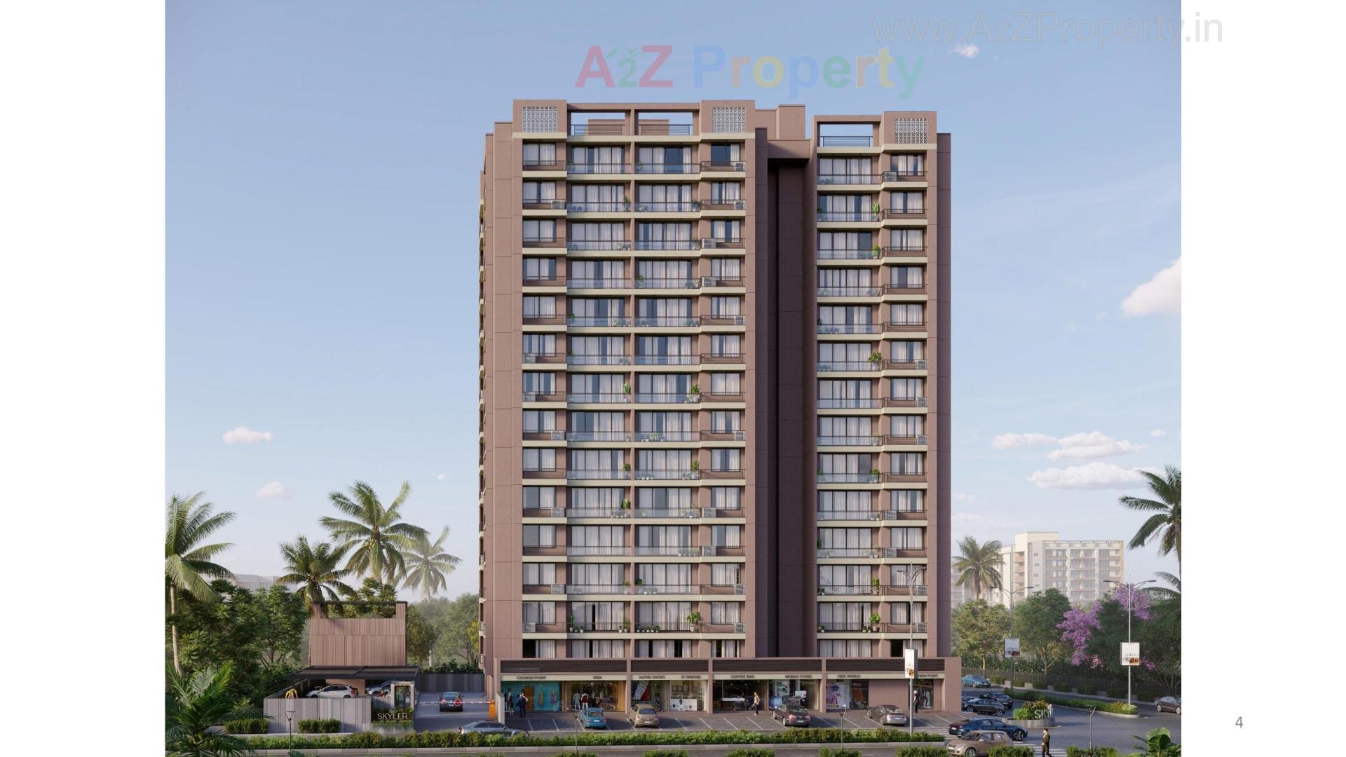 3D Elevation of real estate project The Skyler located at Bhadaj, Ahmedabad, Gujarat