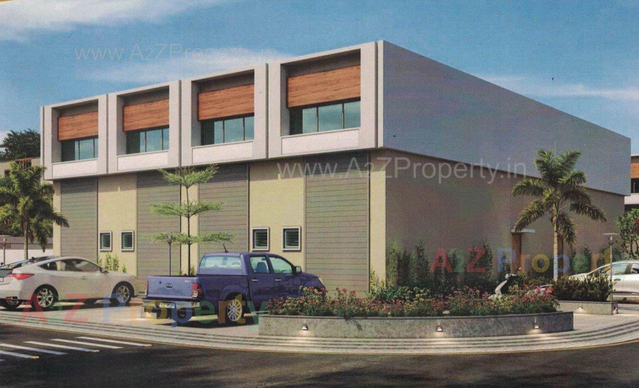 3D Elevation of real estate project The Sun Industrial Park located at Kathwada, Ahmedabad, Gujarat