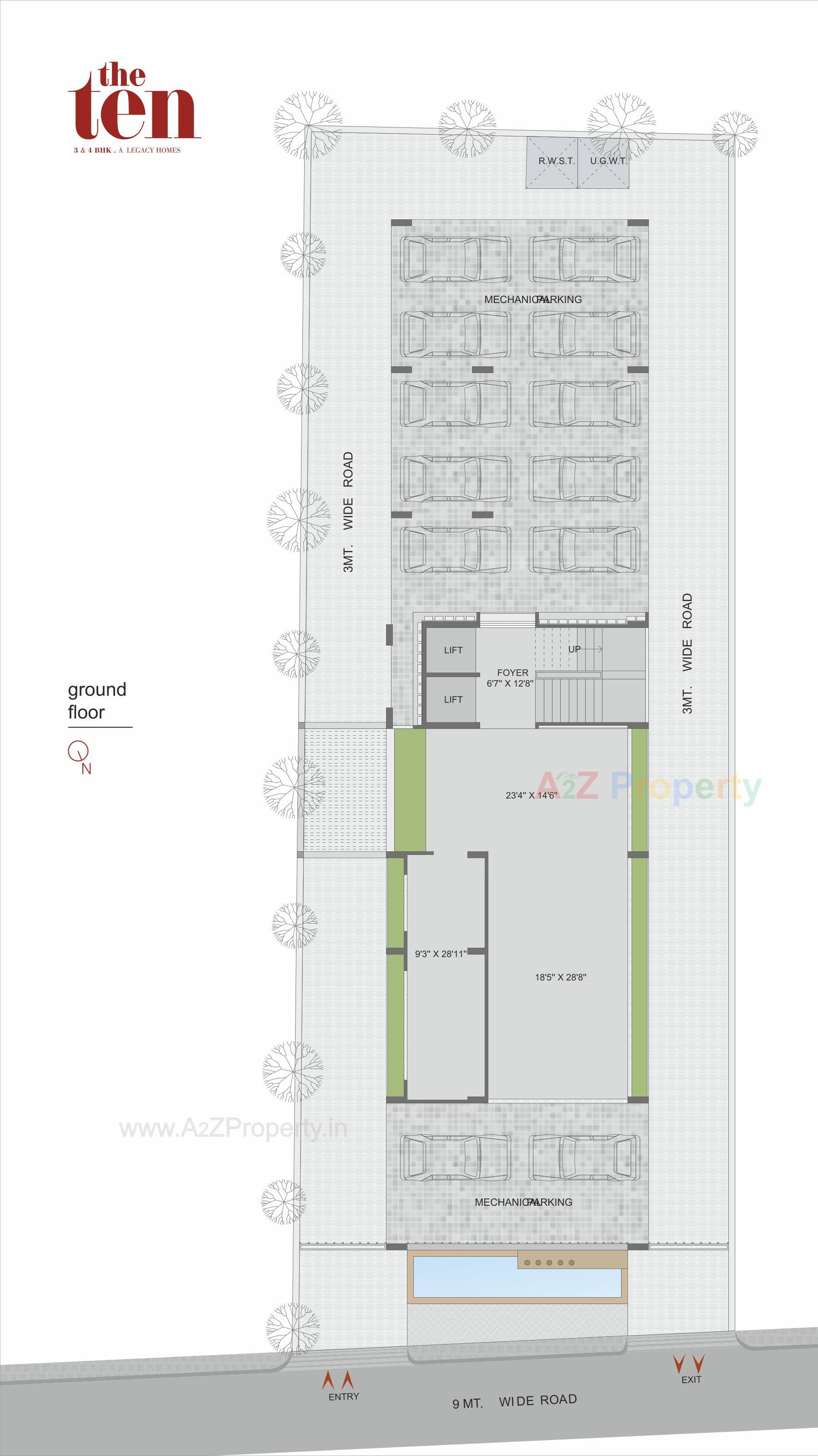 Layout of real estate project The Ten located at Changispur, Ahmedabad, Gujarat