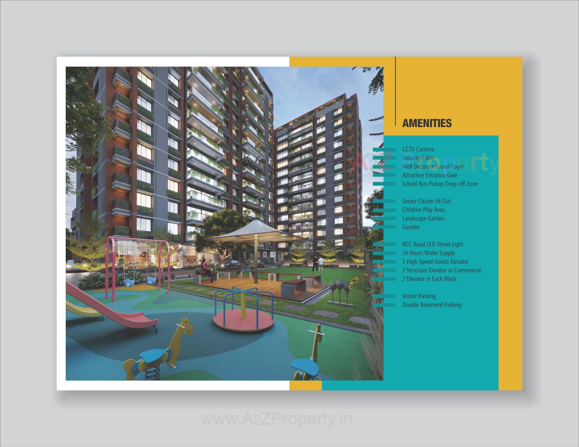 3D Elevation of real estate project The Twin Towers located at Hanspura, Ahmedabad, Gujarat