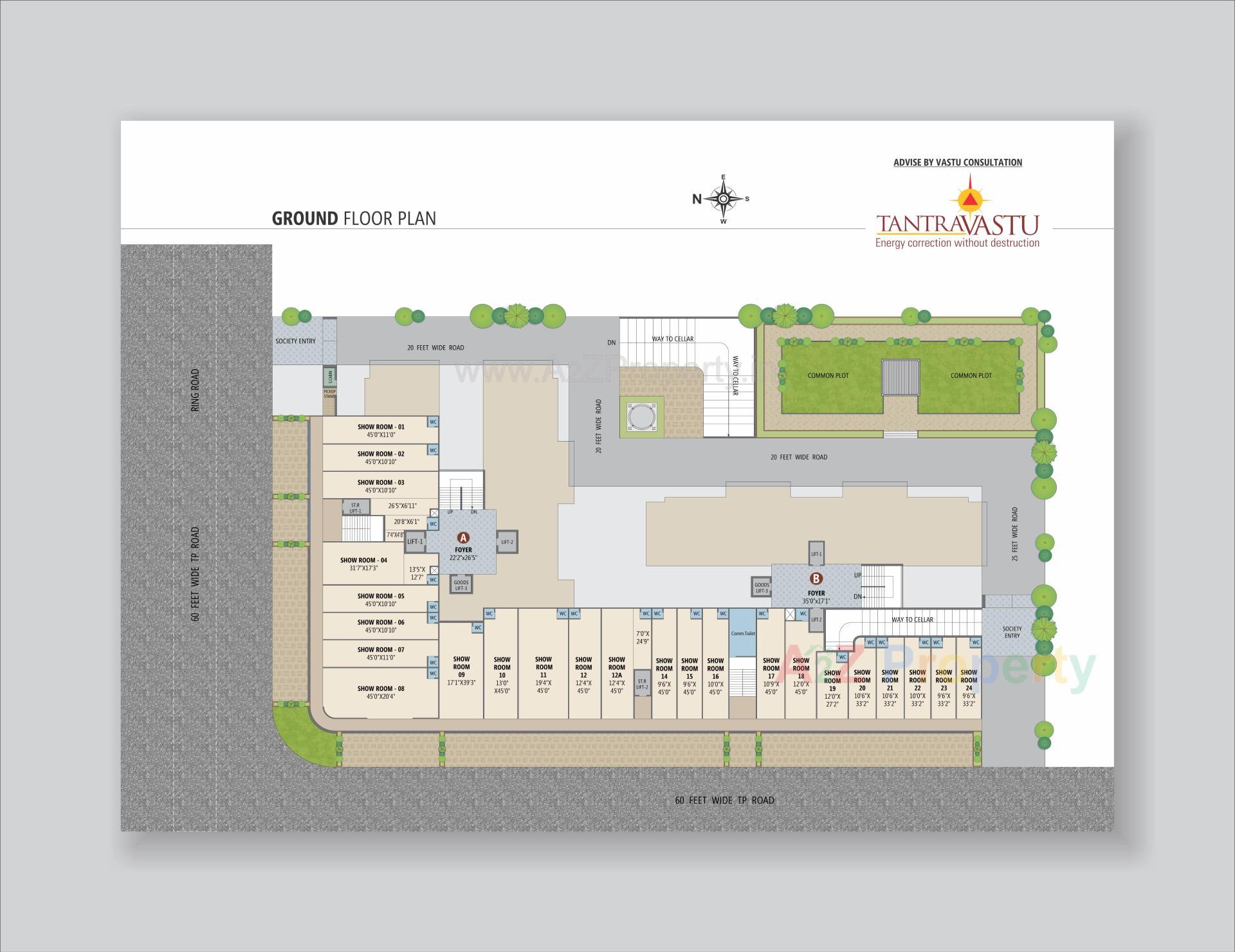 Layout of real estate project The Twin Towers located at Hanspura, Ahmedabad, Gujarat
