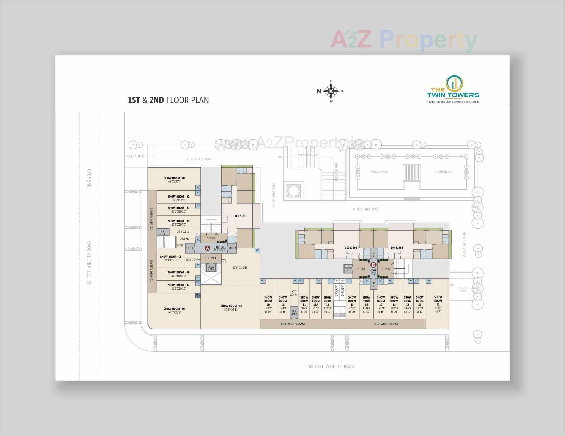 Layout of real estate project The Twin Towers located at Hanspura, Ahmedabad, Gujarat