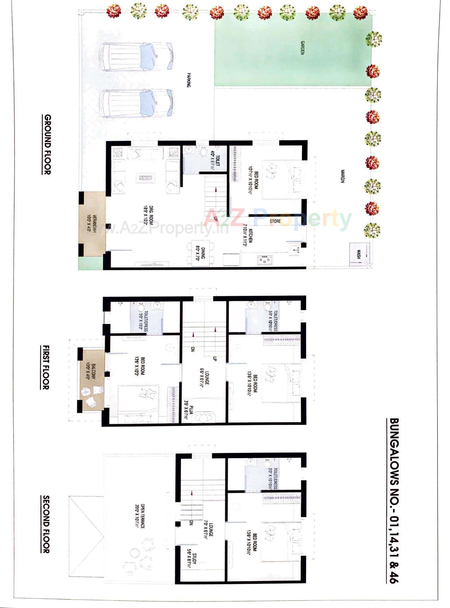 Layout of real estate project The Willows located at Hathijan, Ahmedabad, Gujarat
