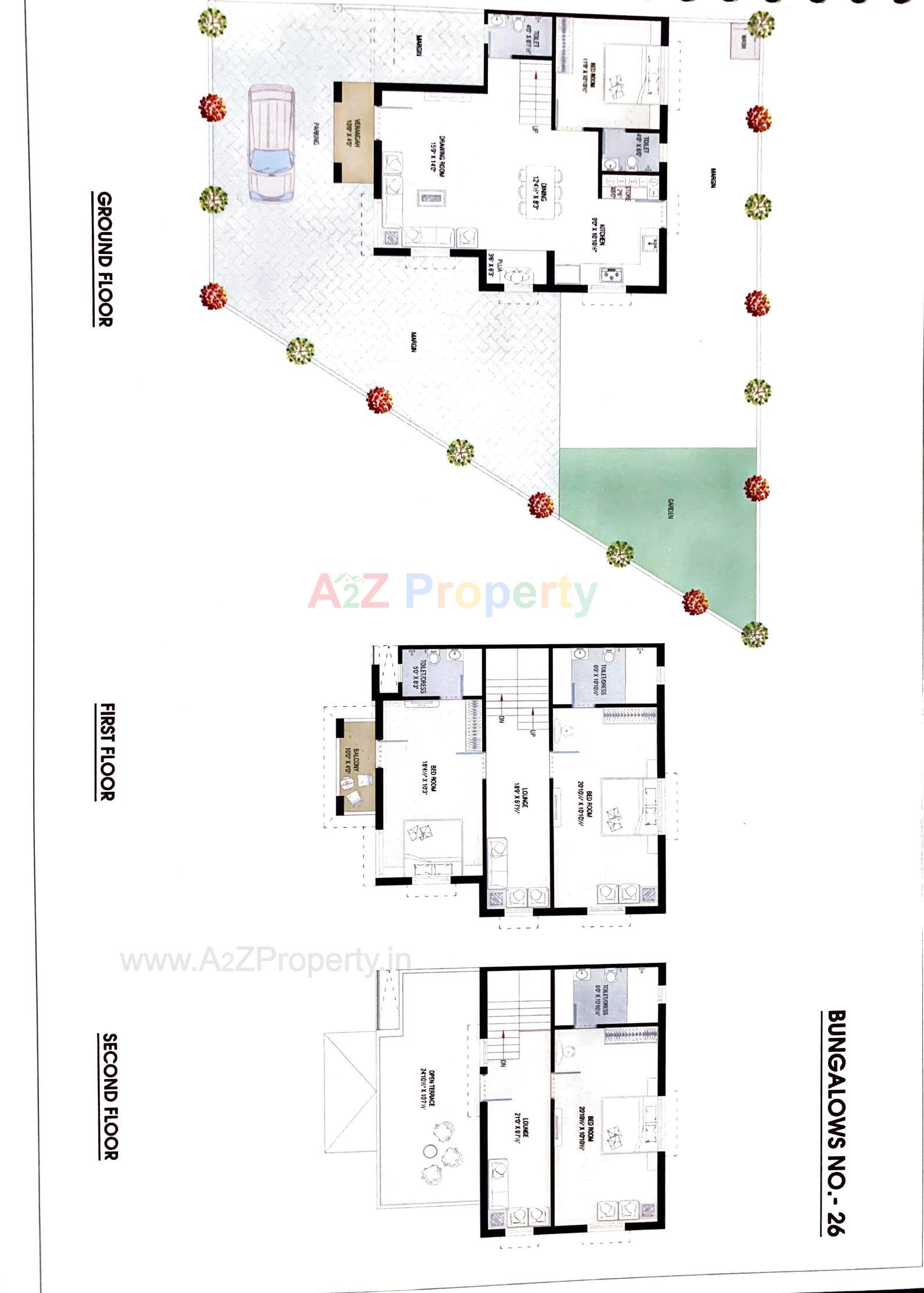 Layout of real estate project The Willows located at Hathijan, Ahmedabad, Gujarat