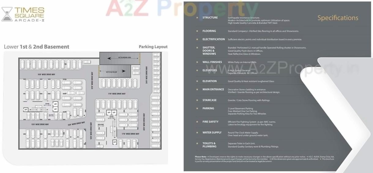 Layout of real estate project Times Square Arcade located at City, Ahmedabad, Gujarat