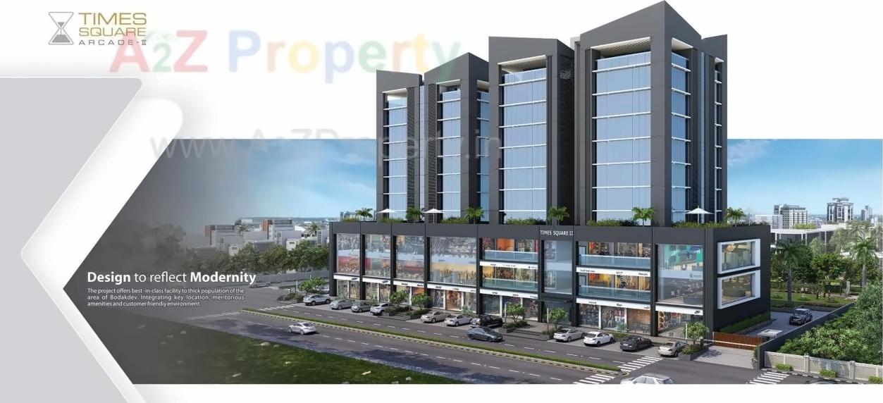 3D Elevation of real estate project Times Square Arcade located at City, Ahmedabad, Gujarat