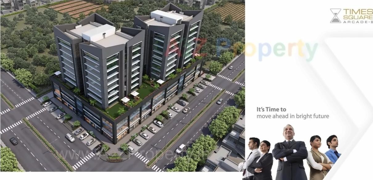 3D Elevation of real estate project Times Square Arcade located at City, Ahmedabad, Gujarat