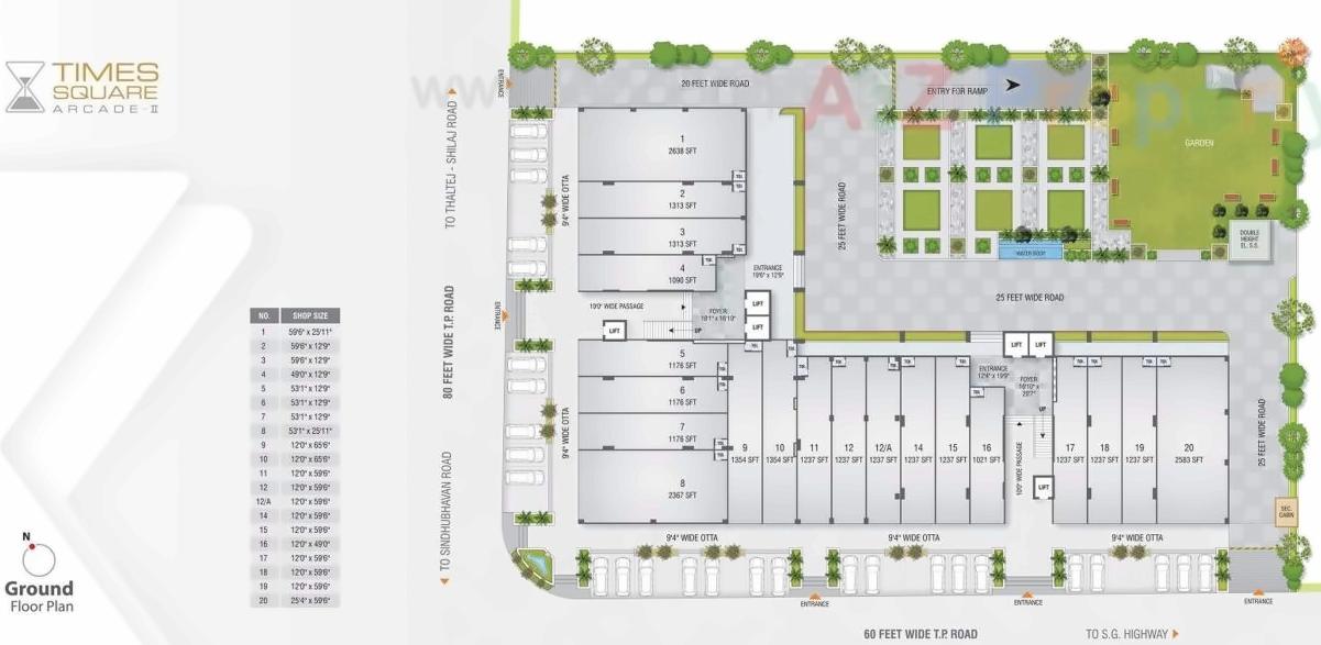 Layout of real estate project Times Square Arcade located at City, Ahmedabad, Gujarat