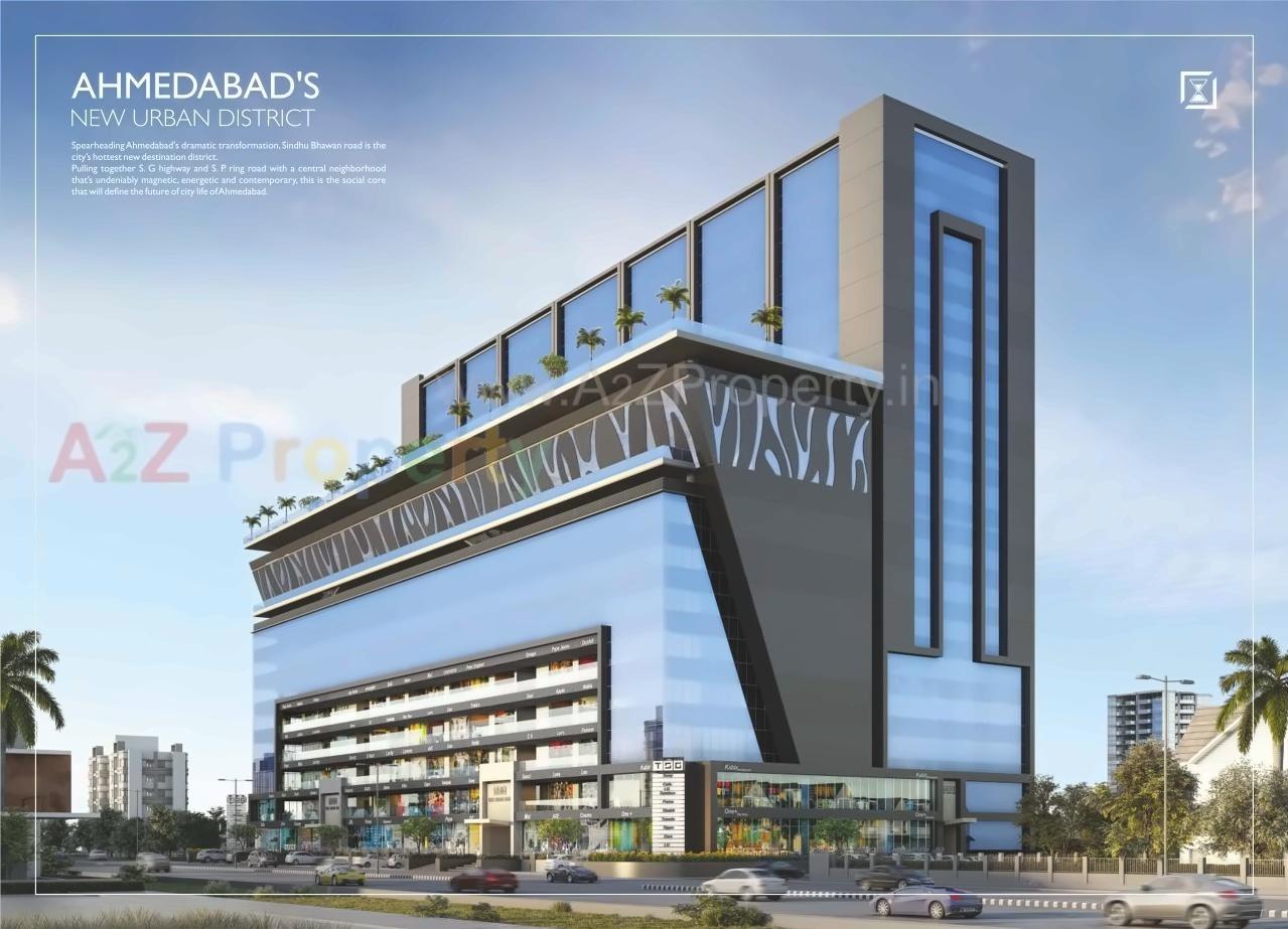 3D Elevation of real estate project Times Square Grand located at Thaltej, Ahmedabad, Gujarat