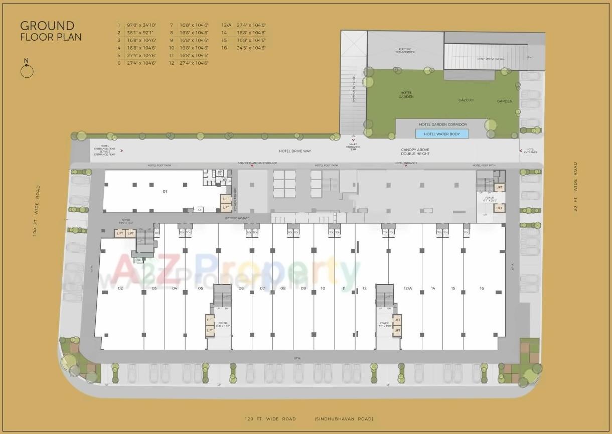 Layout of real estate project Times Square Grand located at Thaltej, Ahmedabad, Gujarat