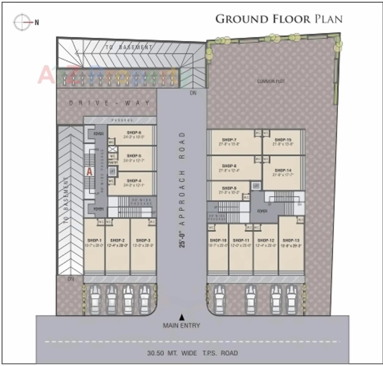 Layout of real estate project Tirmizi Hieghts located at City, Ahmedabad, Gujarat