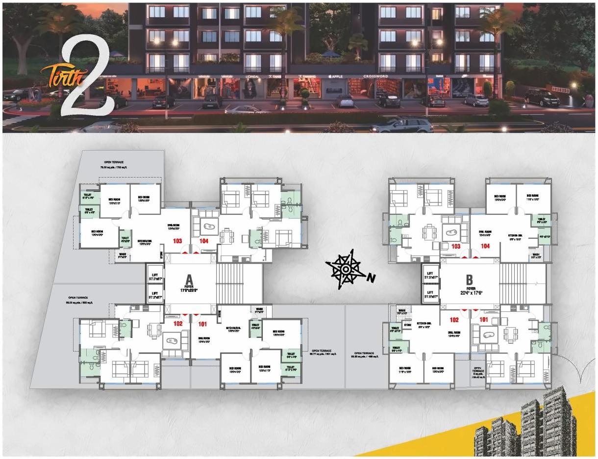 Layout of real estate project Tirth located at Vatva, Ahmedabad, Gujarat