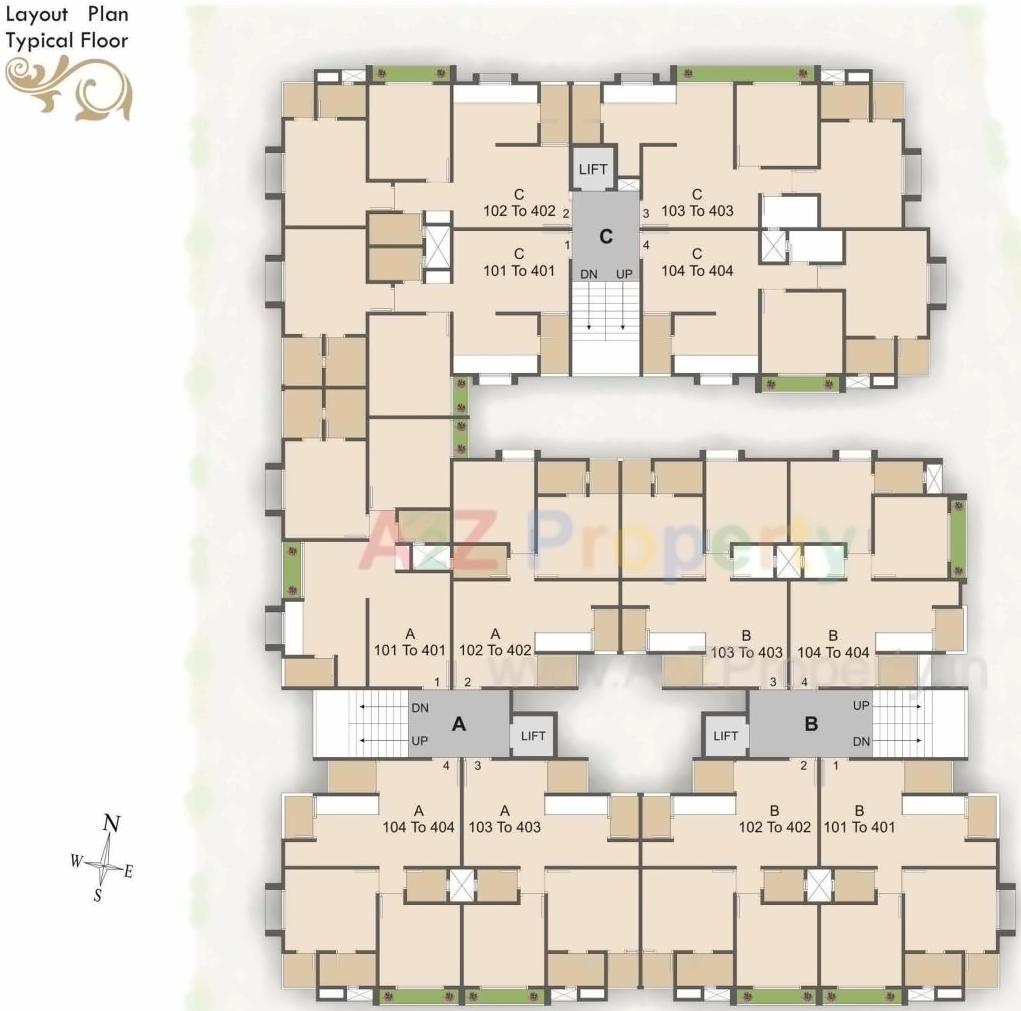 Layout of real estate project Tirth Casitas located at Vasna, Ahmedabad, Gujarat