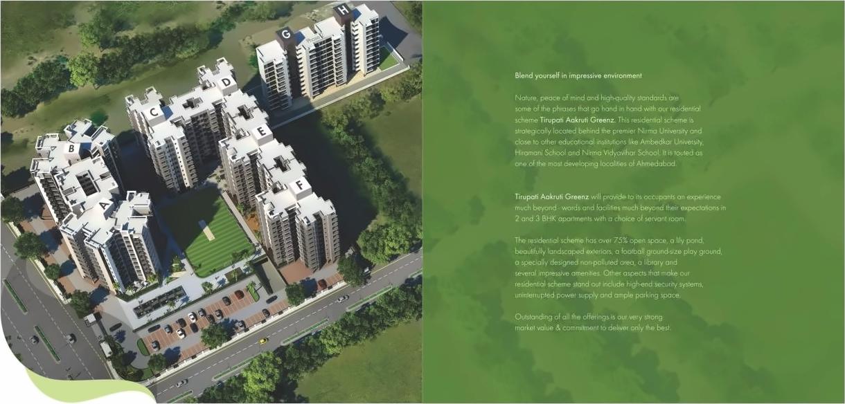 3D Elevation of real estate project Tirupati Aakruti Greenz located at Chharodi, Ahmedabad, Gujarat