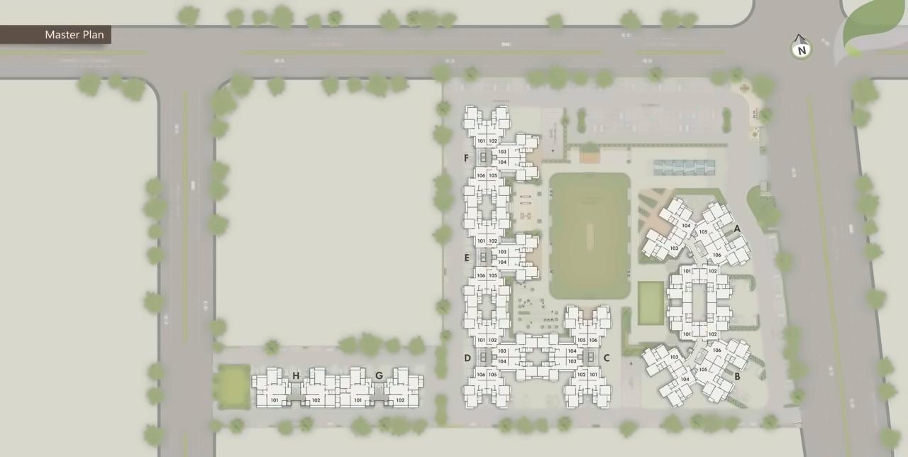 Layout of real estate project Tirupati Aakruti Greenz located at Chharodi, Ahmedabad, Gujarat