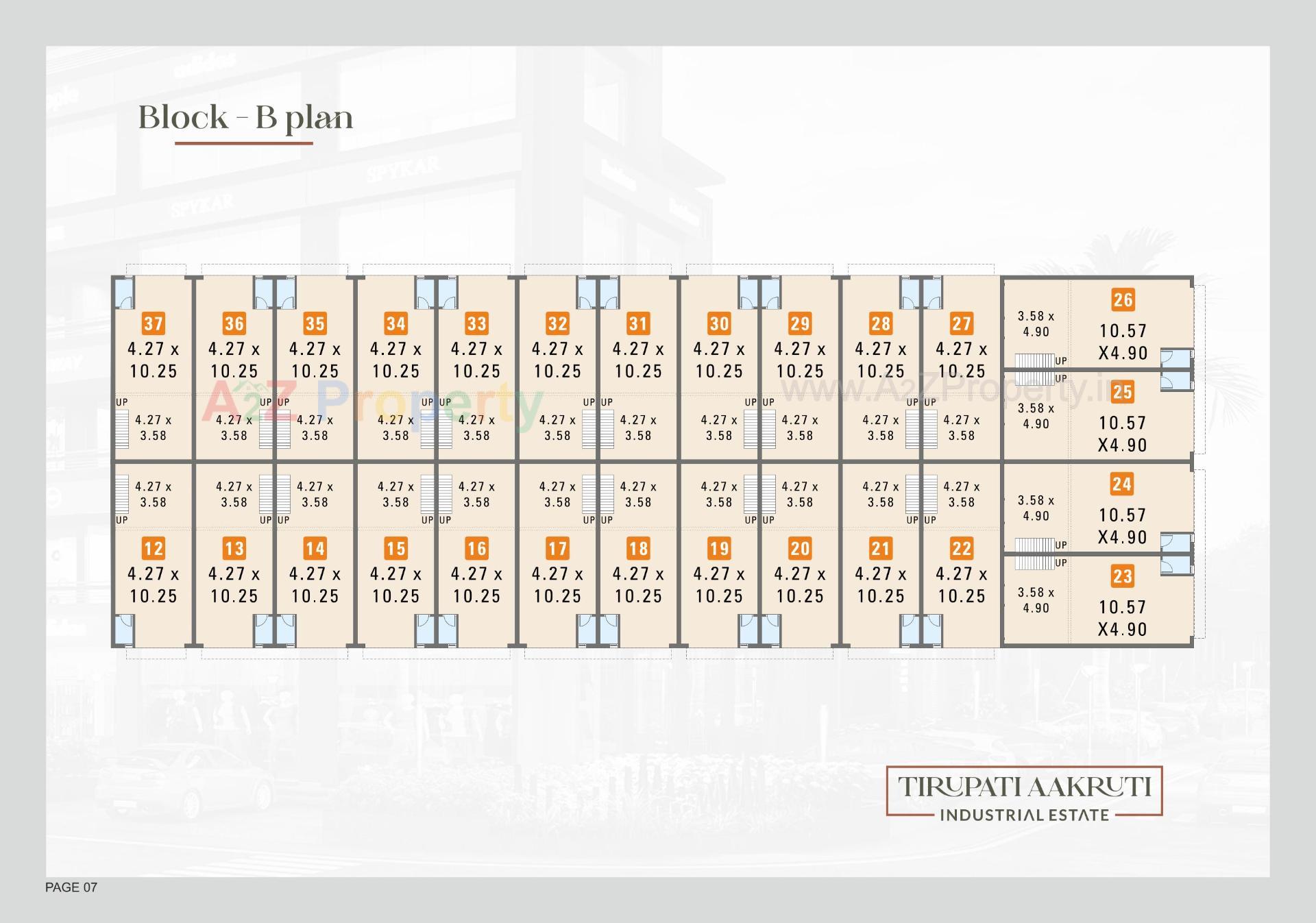 Layout of real estate project Tirupati Aakruti Industrial Estate located at Odhav, Ahmedabad, Gujarat