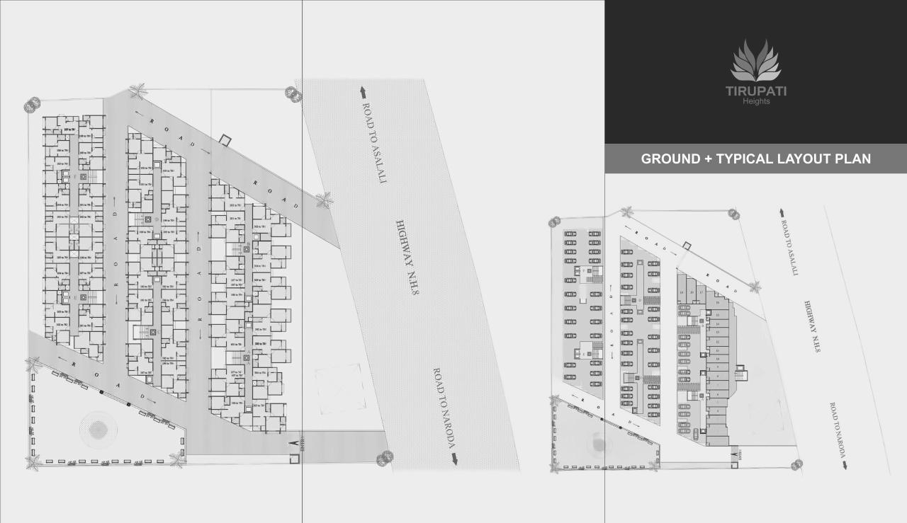 Layout of real estate project Tirupati Heights located at Vatva, Ahmedabad, Gujarat