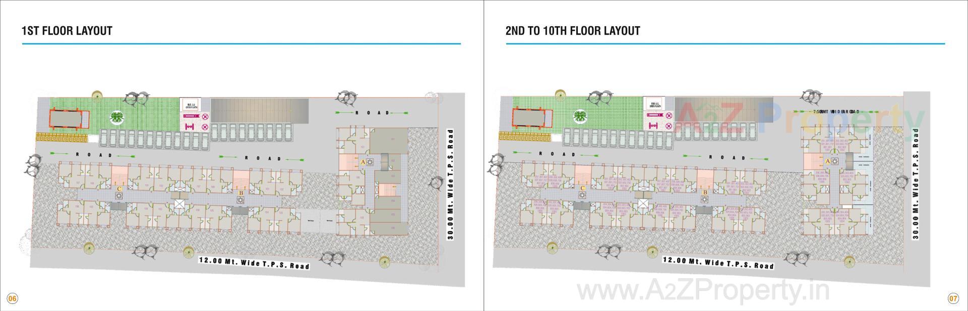 Layout of real estate project Tirupati Tower located at Vatva, Ahmedabad, Gujarat