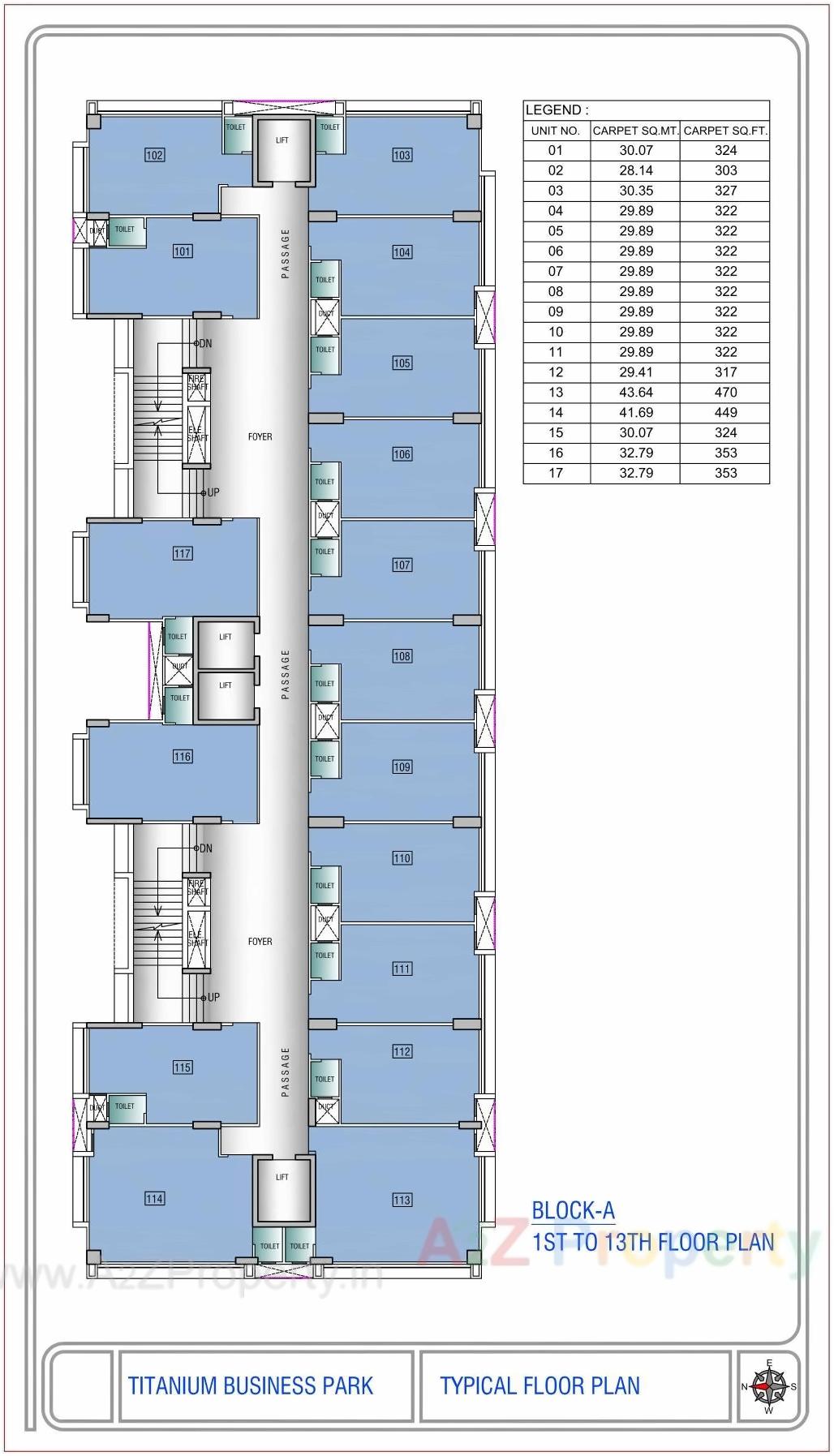 Layout of real estate project Titanium Business Park located at Makarba, Ahmedabad, Gujarat