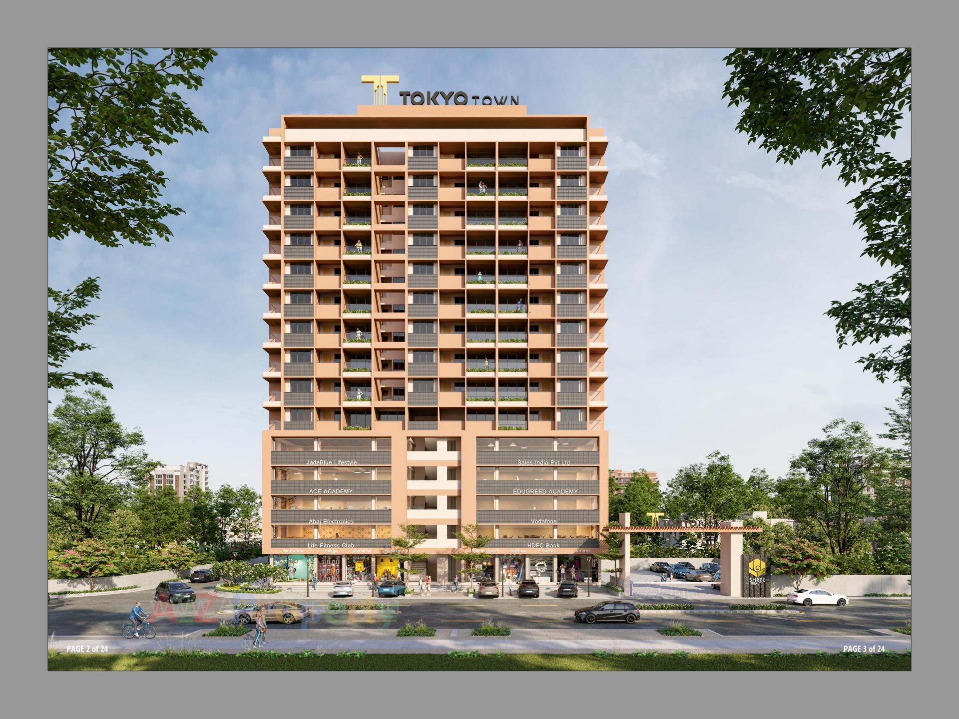 3D Elevation of real estate project Tokyo Town located at Nikol, Ahmedabad, Gujarat