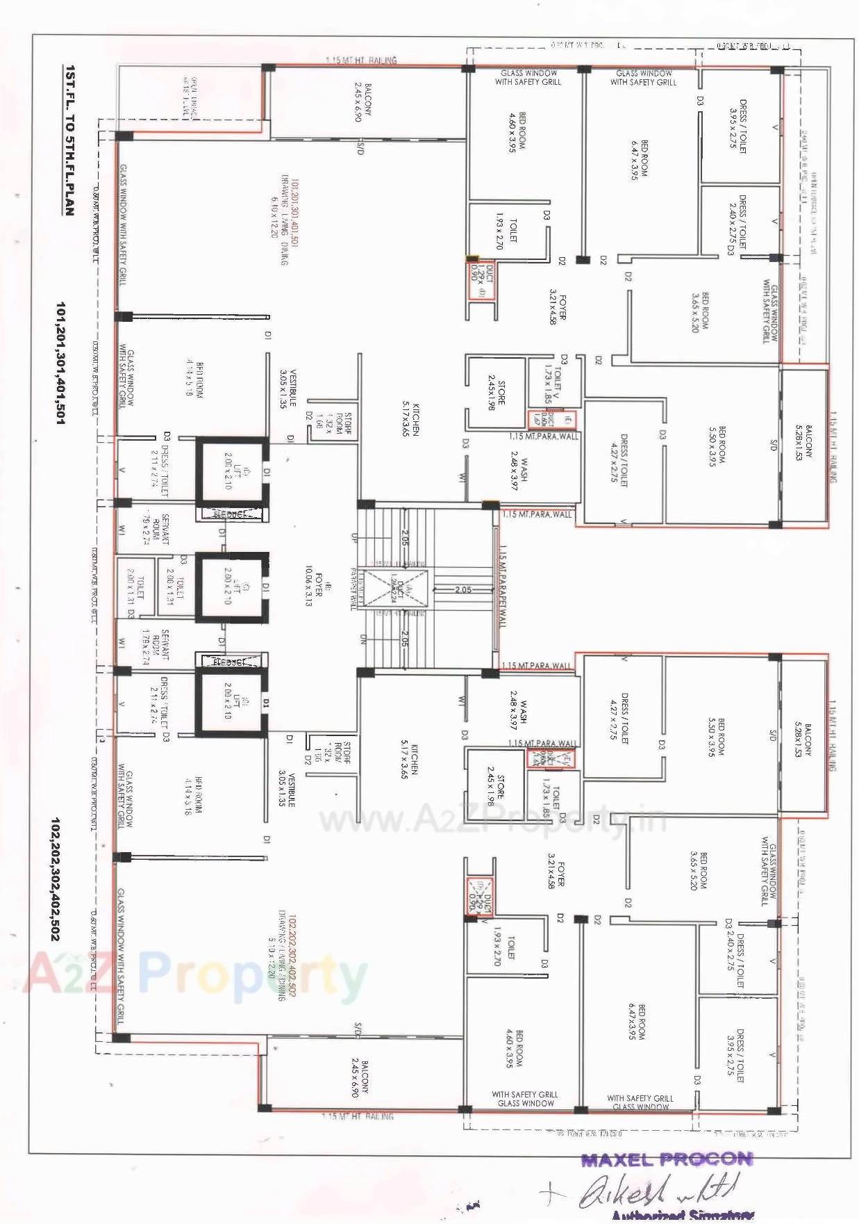 Layout of real estate project Tranquil located at Makarba, Ahmedabad, Gujarat