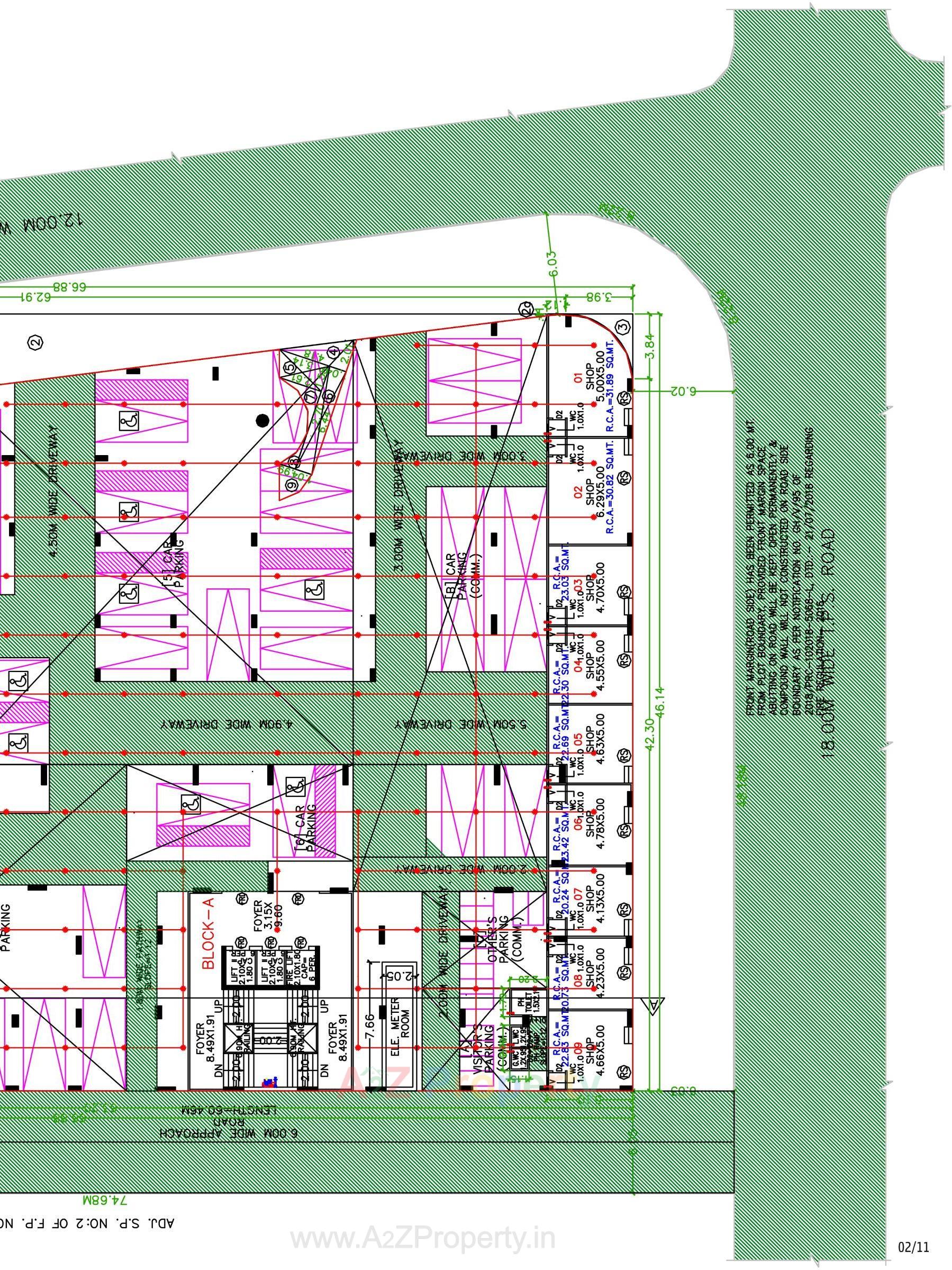 Layout of real estate project Treetop located at Thaltej, Ahmedabad, Gujarat