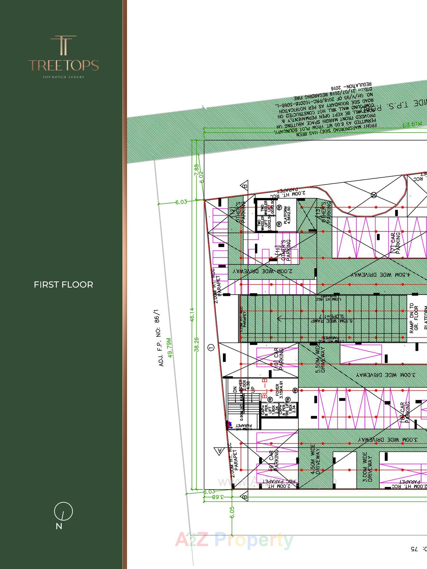 Layout of real estate project Treetop located at Thaltej, Ahmedabad, Gujarat
