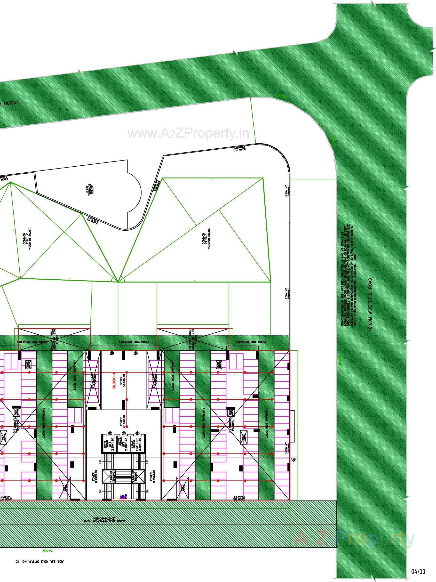 Layout of real estate project Treetop located at Thaltej, Ahmedabad, Gujarat