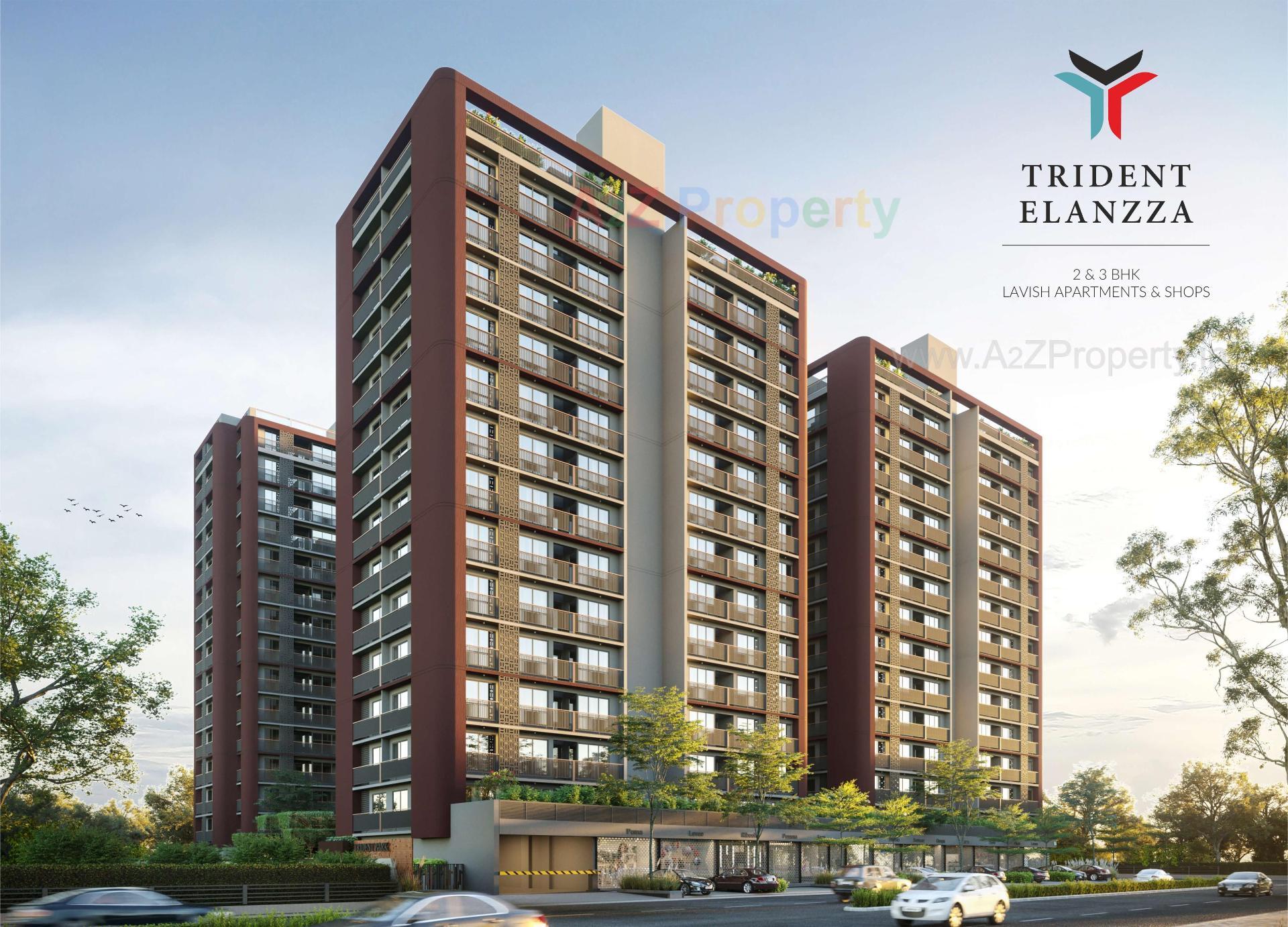 3D Elevation of real estate project Trident Elanzza located at Khodiyar, Ahmedabad, Gujarat