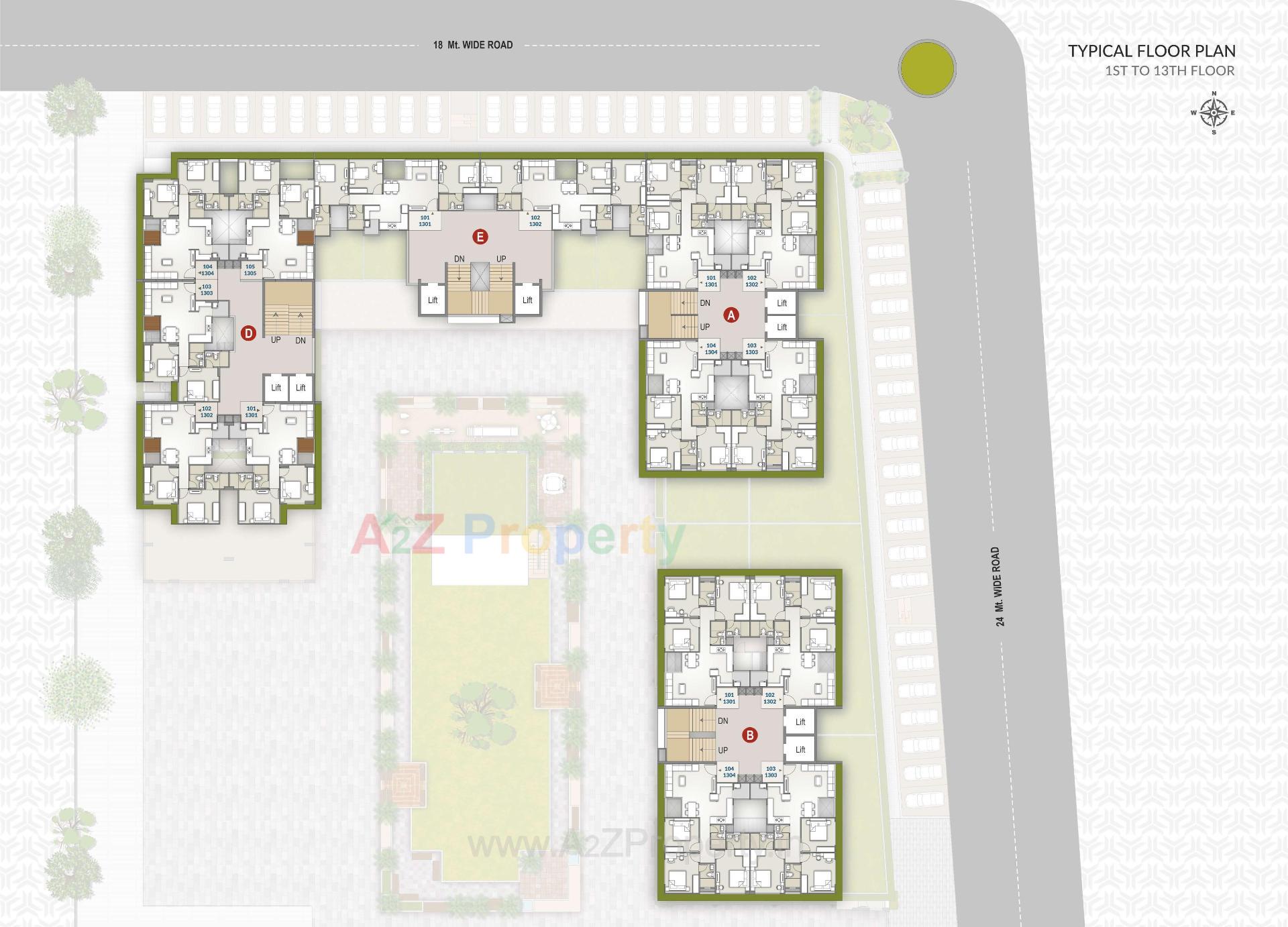 Layout of real estate project Trident Elanzza located at Khodiyar, Ahmedabad, Gujarat