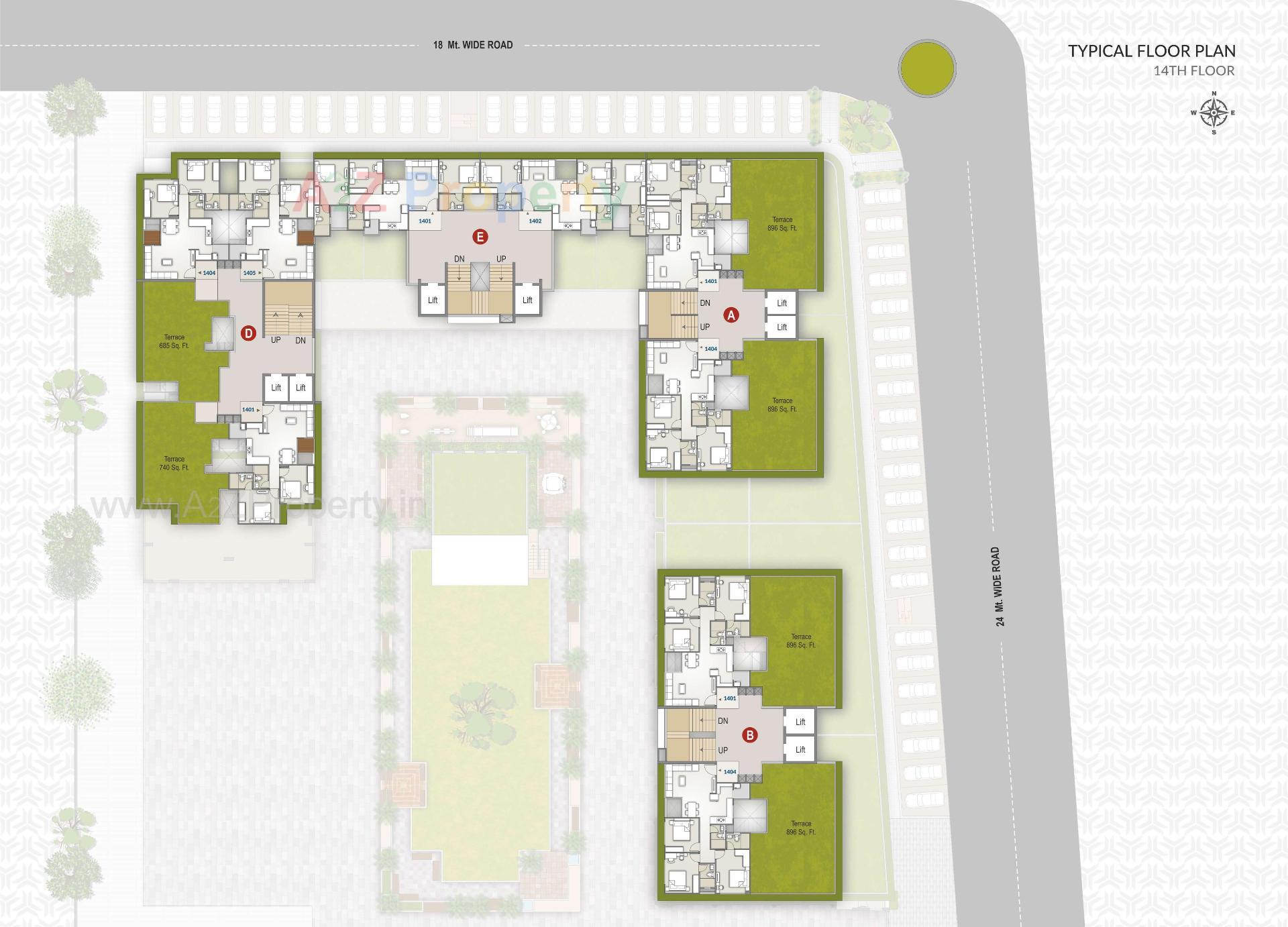 Layout of real estate project Trident Elanzza located at Khodiyar, Ahmedabad, Gujarat