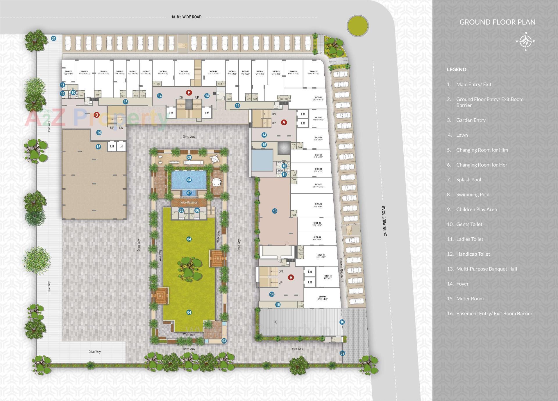 Layout of real estate project Trident Elanzza located at Khodiyar, Ahmedabad, Gujarat