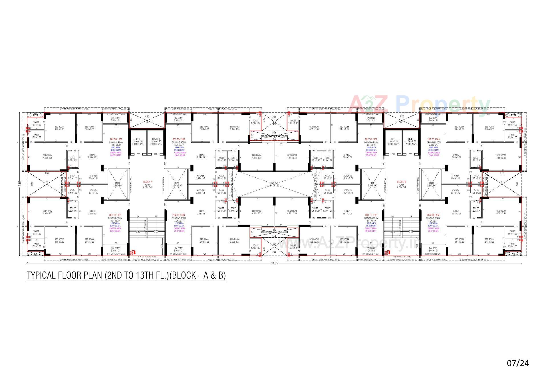 Layout of real estate project Trident Experia located at Khodiyar, Ahmedabad, Gujarat