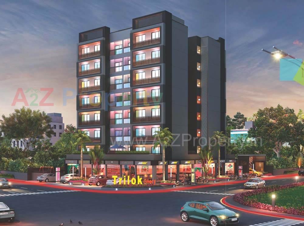 3D Elevation of real estate project Trilok Glory located at Motera, Ahmedabad, Gujarat