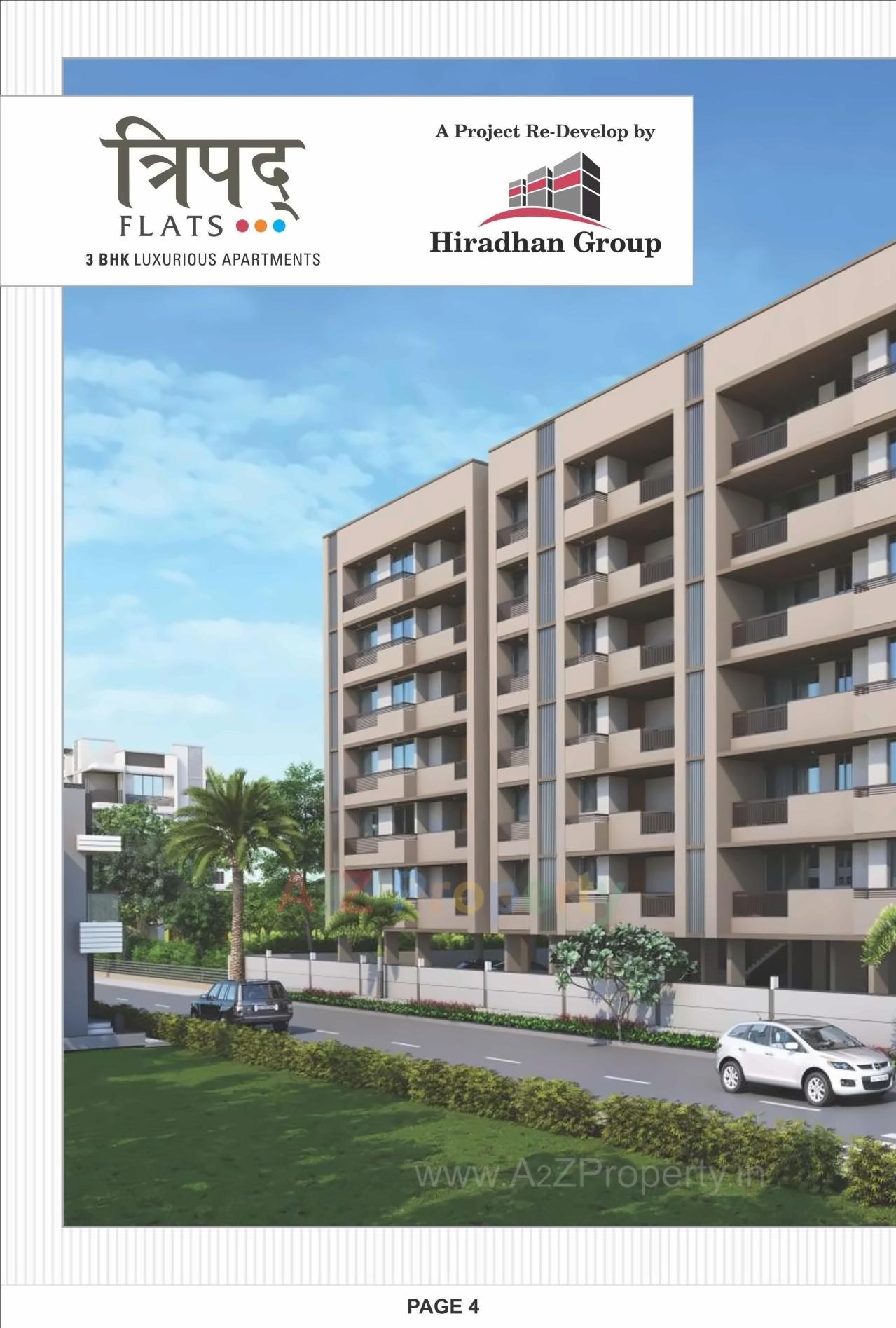 3D Elevation of real estate project Tripad Flat located at Paldi, Ahmedabad, Gujarat
