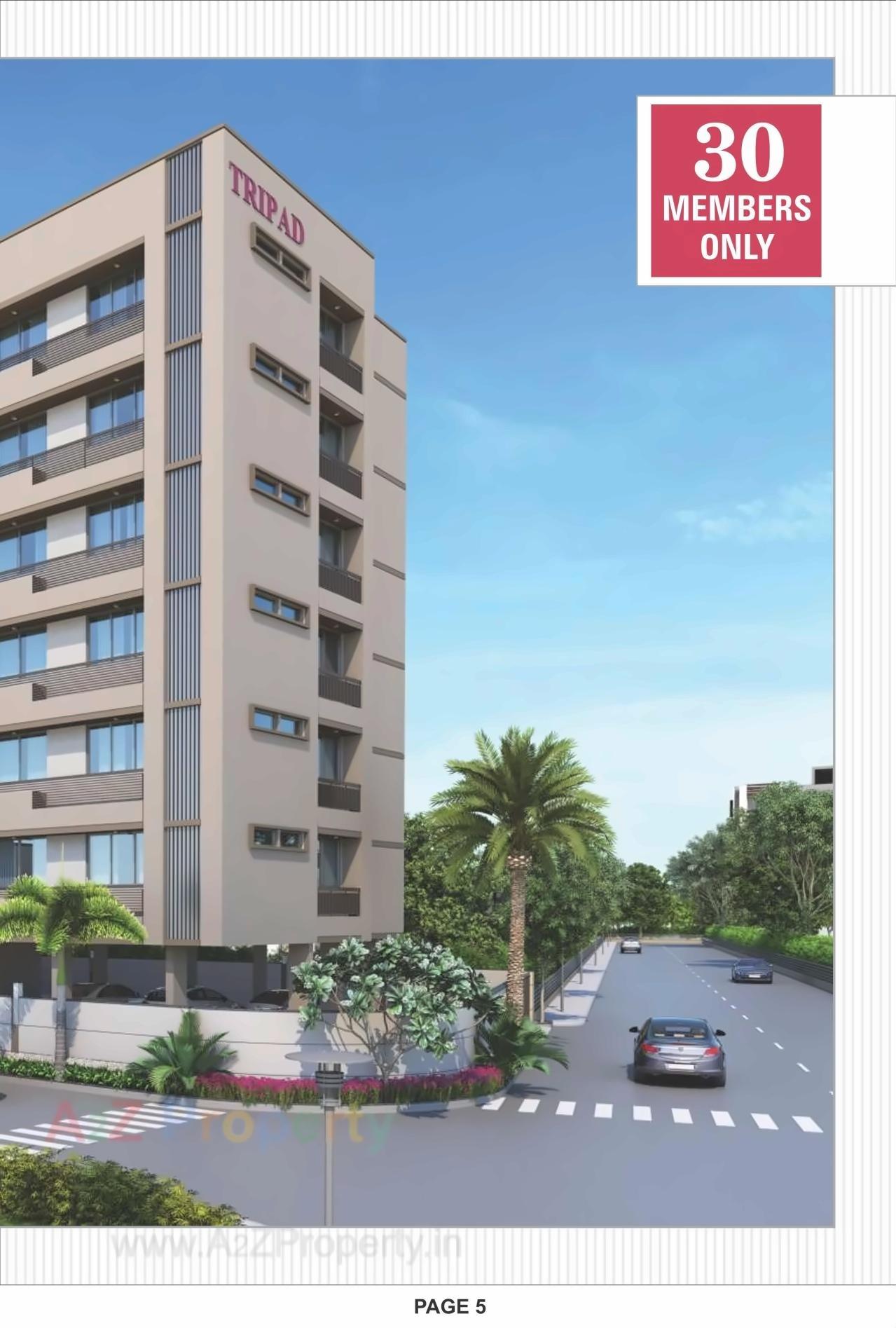 3D Elevation of real estate project Tripad Flat located at Paldi, Ahmedabad, Gujarat
