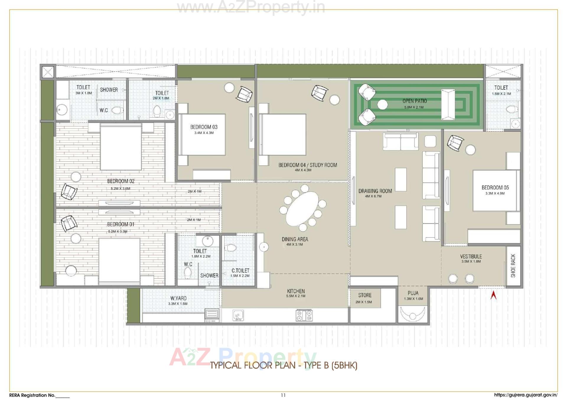 Layout of real estate project Triveni 1five located at Vejalpur, Ahmedabad, Gujarat