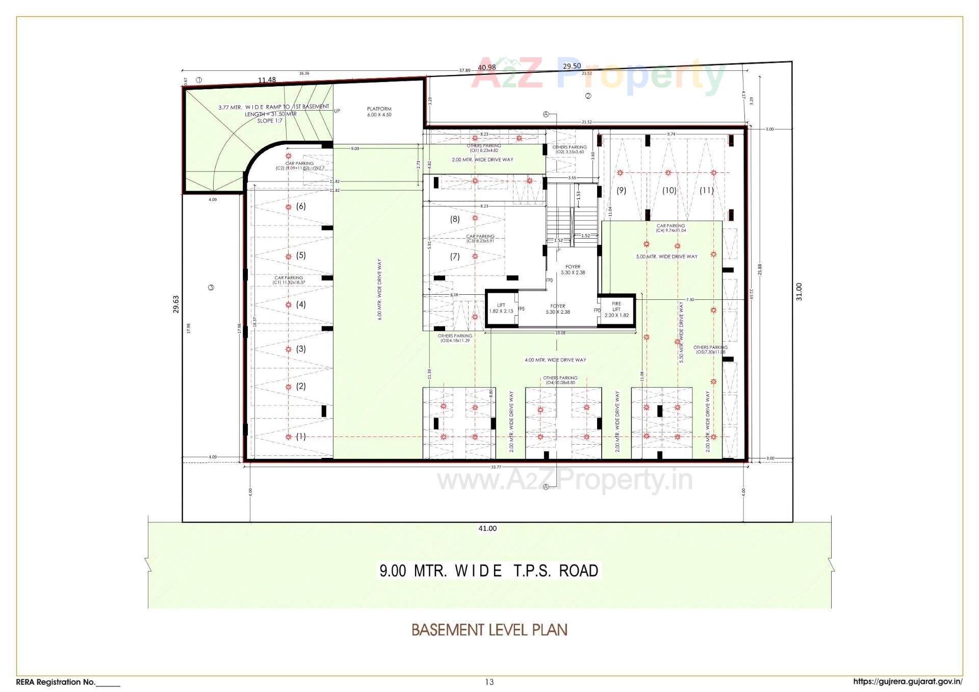 Layout of real estate project Triveni 1five located at Vejalpur, Ahmedabad, Gujarat