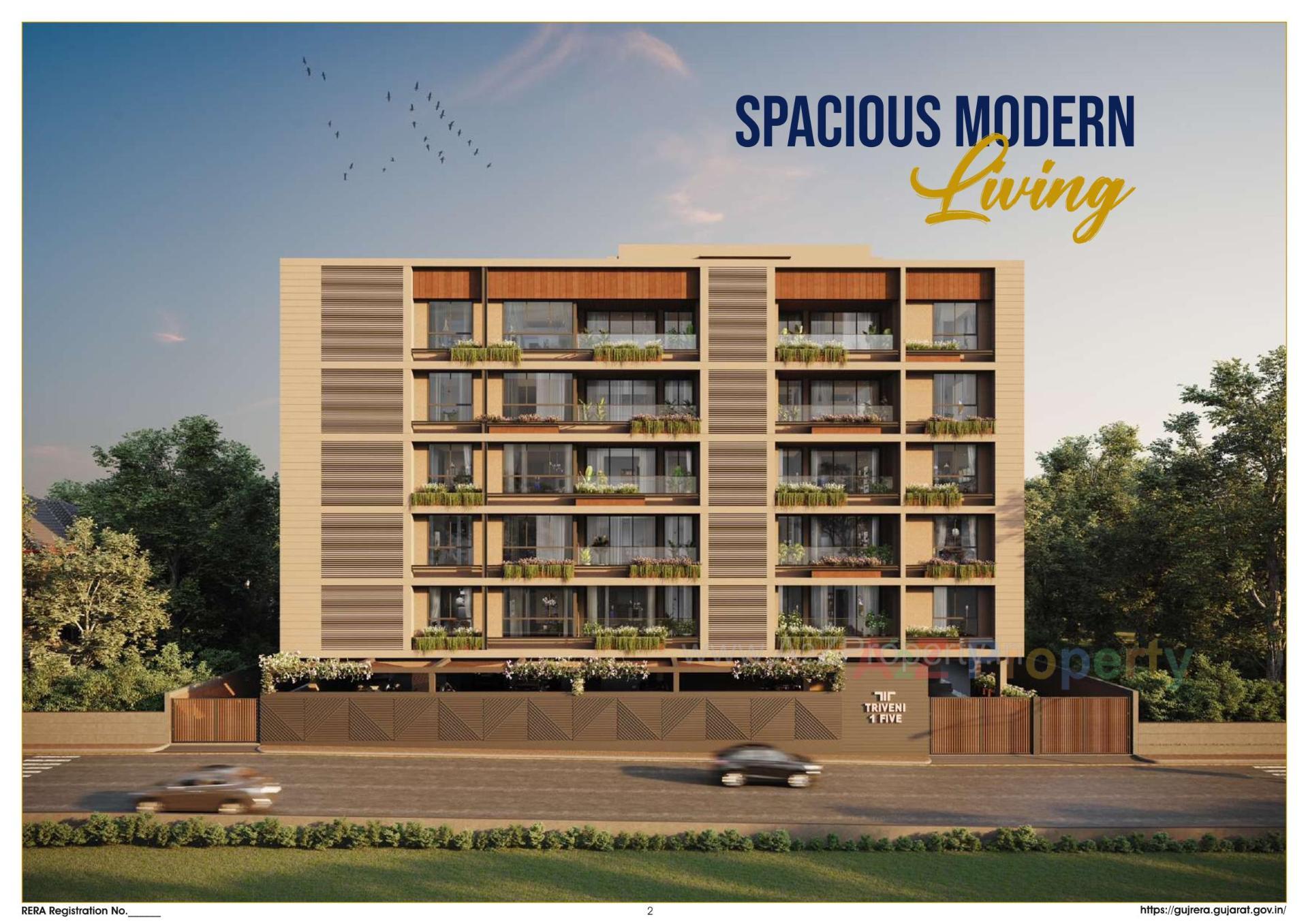 3D Elevation of real estate project Triveni 1five located at Vejalpur, Ahmedabad, Gujarat