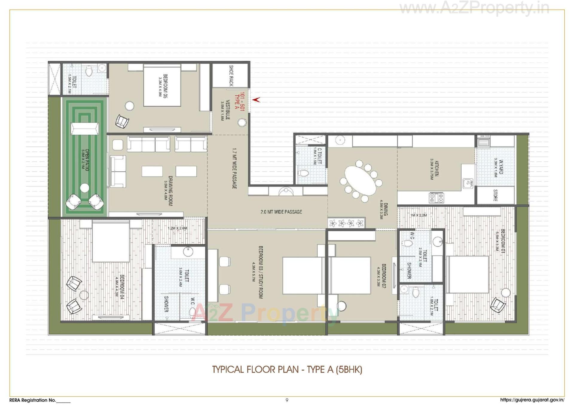 Layout of real estate project Triveni 1five located at Vejalpur, Ahmedabad, Gujarat